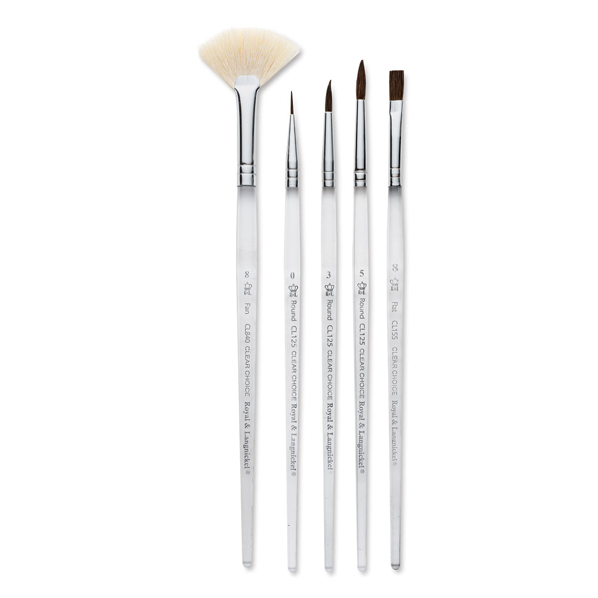 Royal Langnickel Clear Choice Brush Set - Soft Natural, Assorted Brushes, Short Handle (brushes included in set)