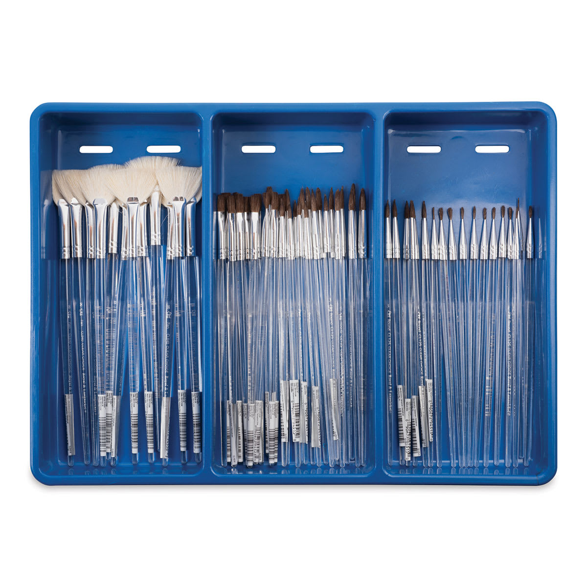 Royal Langnickel Clear Choice Brush Set - Soft Natural, Assorted Brushes, Set of 60, Short Handle (in tray)