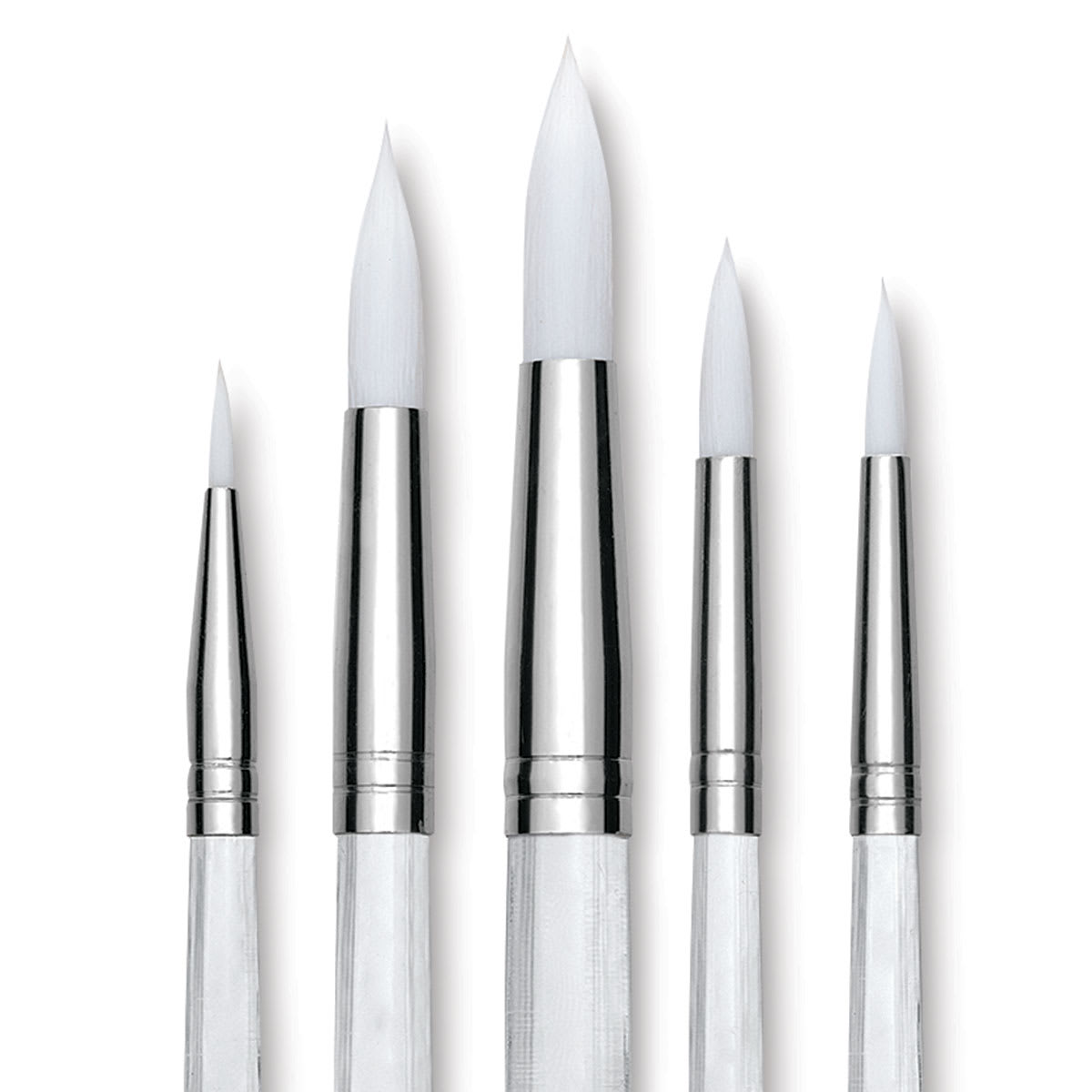 Royal Langnickel Clear Choice Brush Set - White Taklon, Round Set, close up