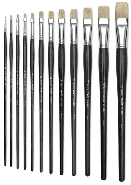Blick Studio Bristle Brushes -Assorted sizes of Bright Brushes upright