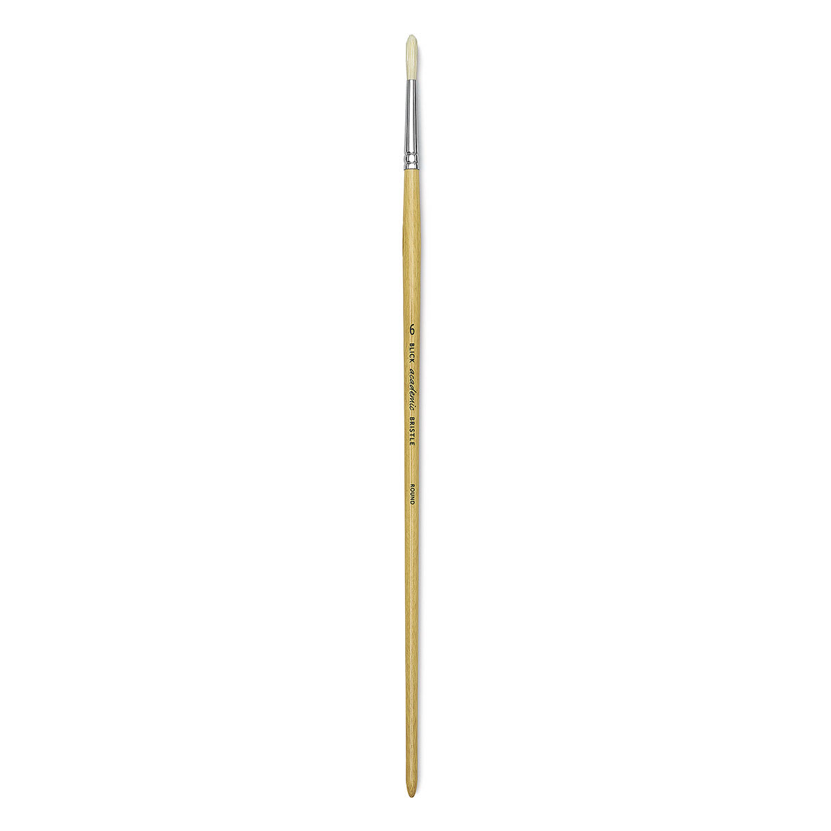 Blick Academic Bristle Brushes - Long handled Round Brush shown upright
