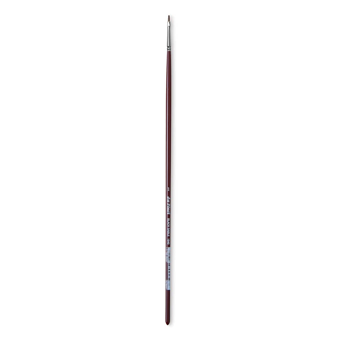 Da Vinci Black Sable Brush - Bright, Long Handle, Size 1