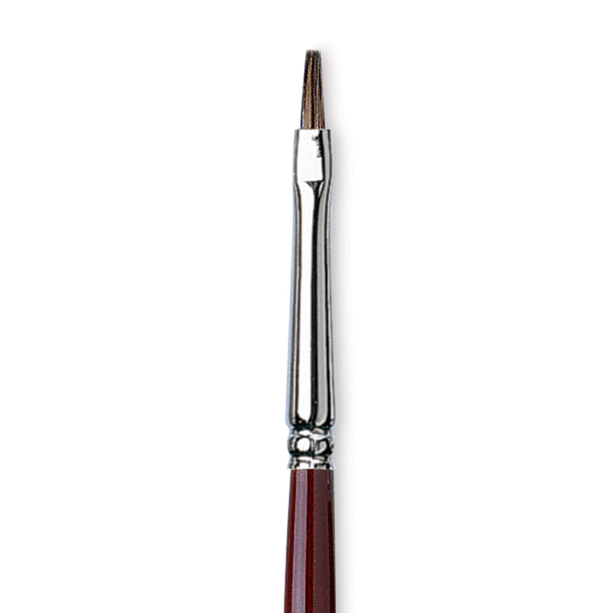 Da Vinci Black Sable Brush - Bright, Long Handle, Size 2 close up