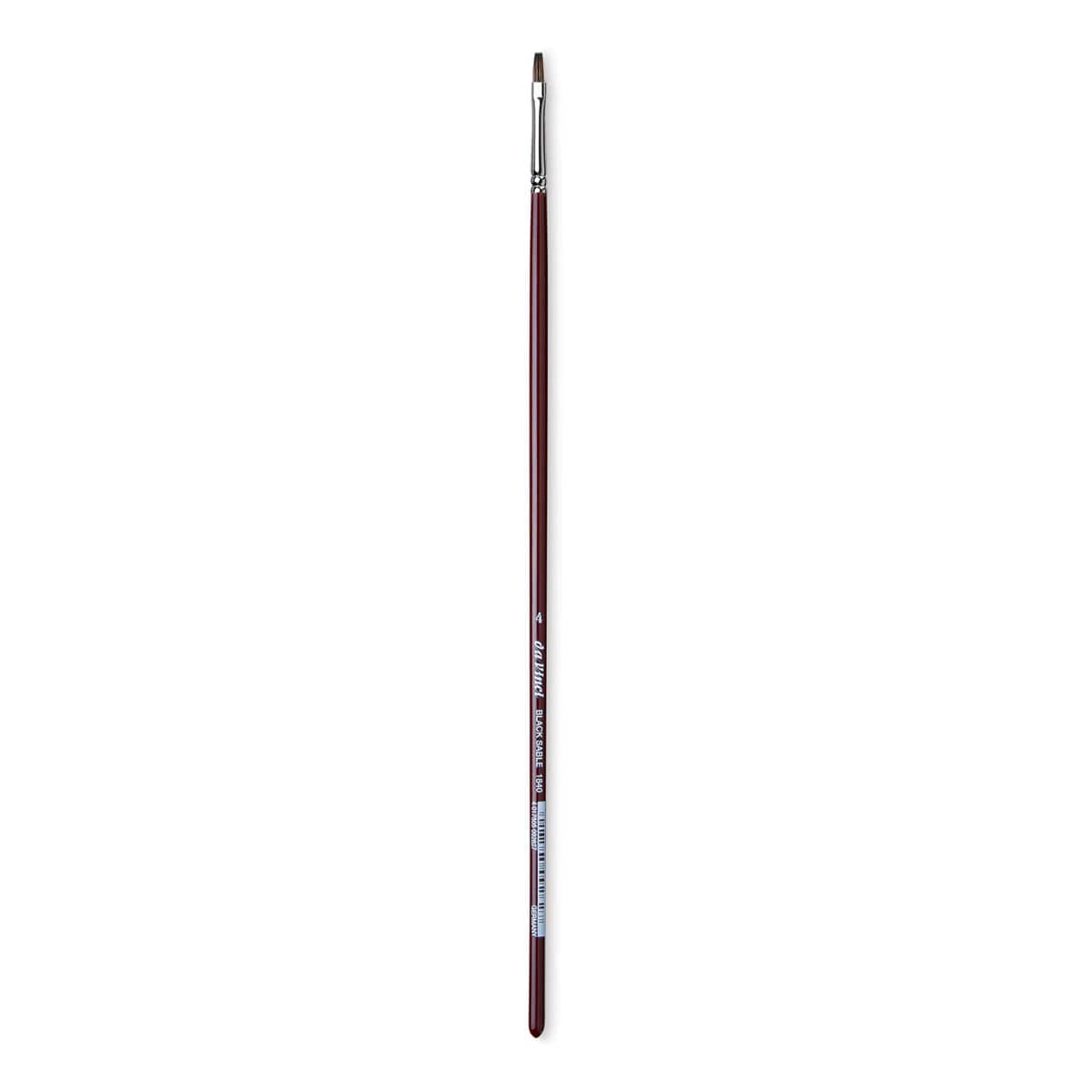 Da Vinci Black Sable Brush - Bright, Long Handle, Size 4