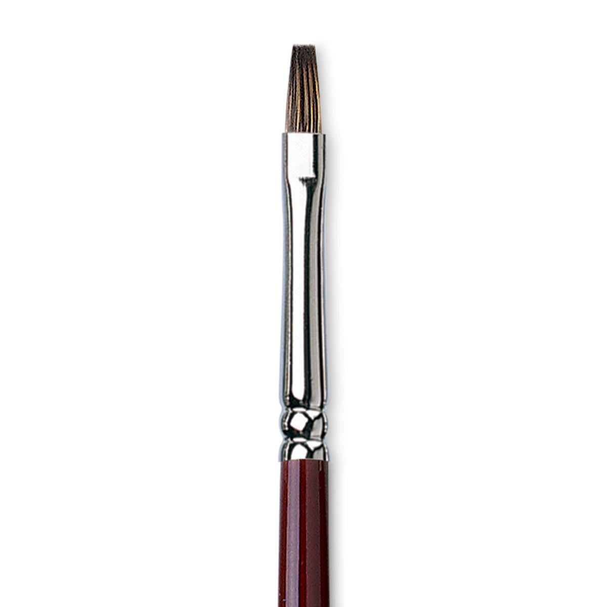 Da Vinci Black Sable Brush - Bright, Long Handle, Size 4 close up