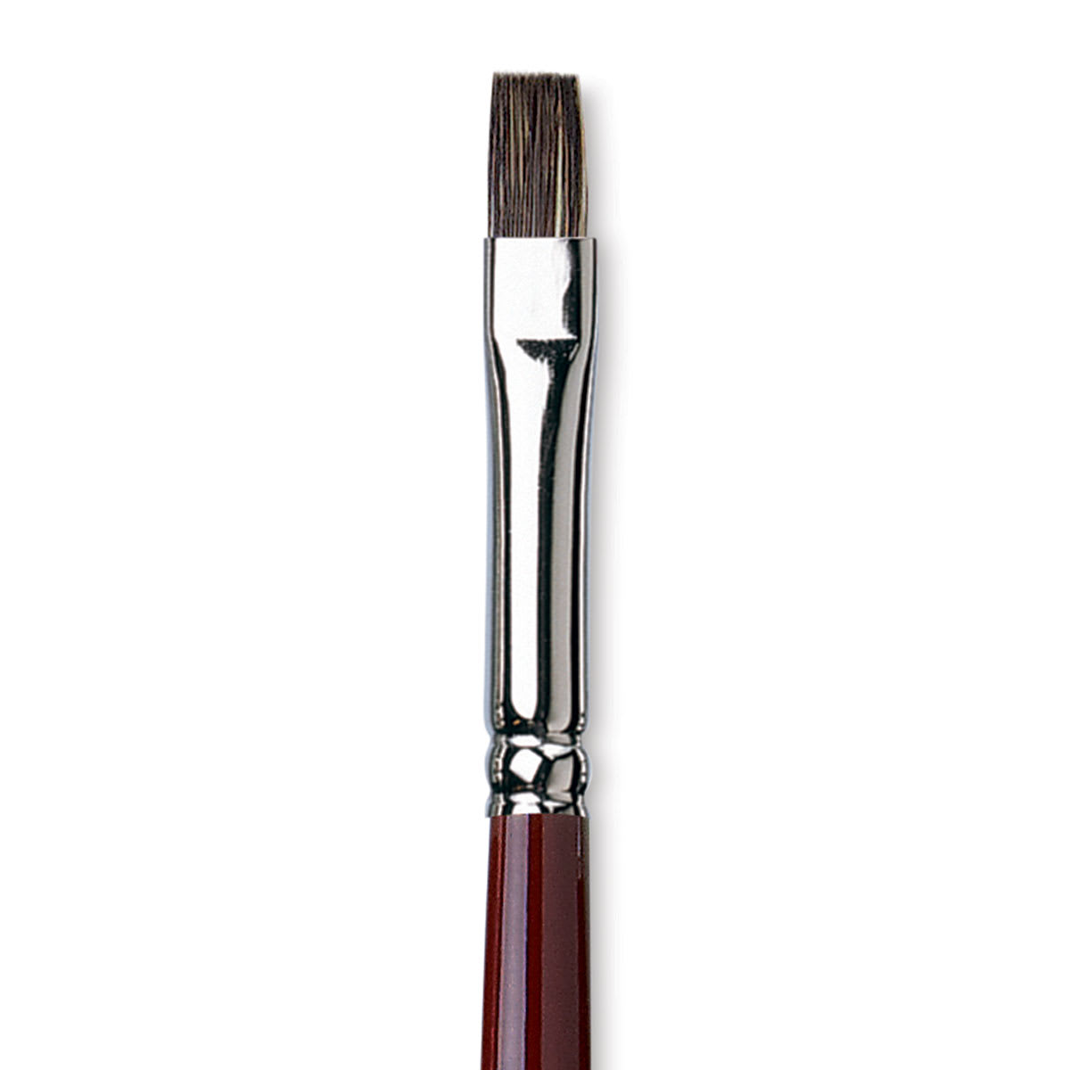 Da Vinci Black Sable Brush - Bright, Long Handle, Size 6 close up