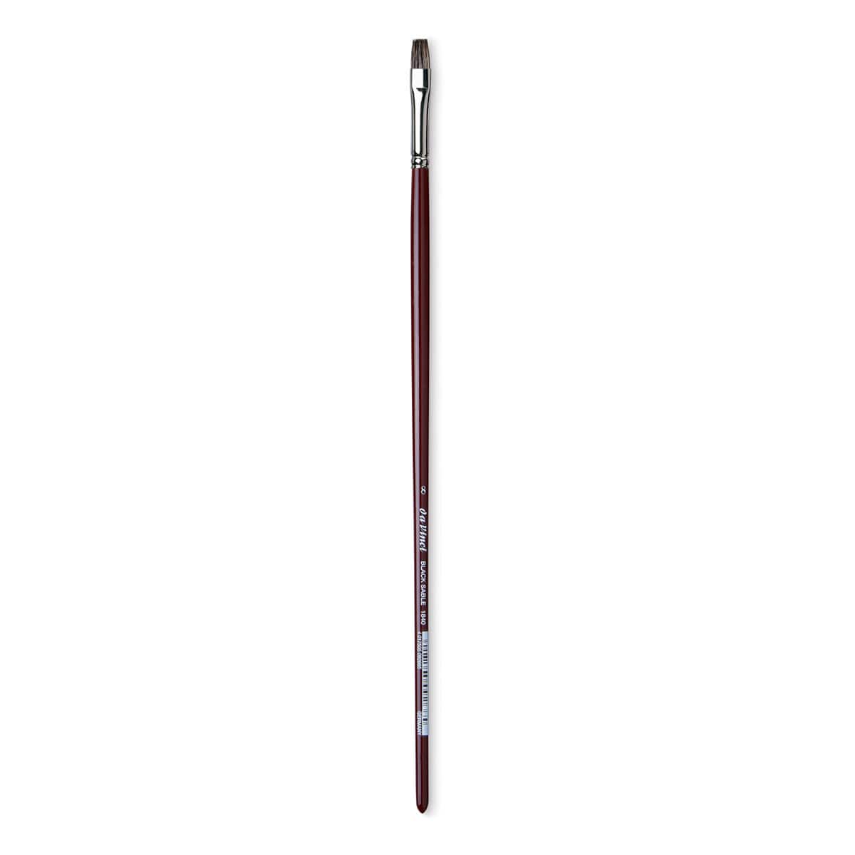 Da Vinci Black Sable Brush - Bright, Long Handle, Size 8