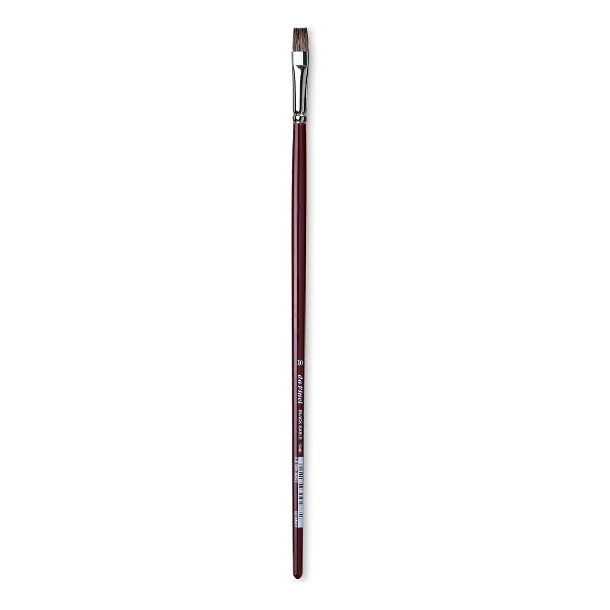 Da Vinci Black Sable Brush - Bright, Long Handle, Size 10