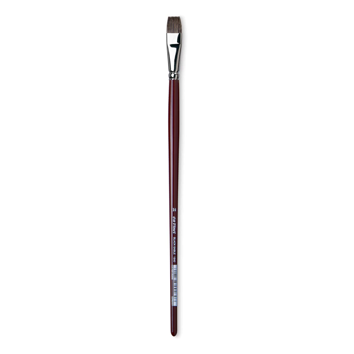 Da Vinci Black Sable Brush - Bright, Long Handle, Size 14
