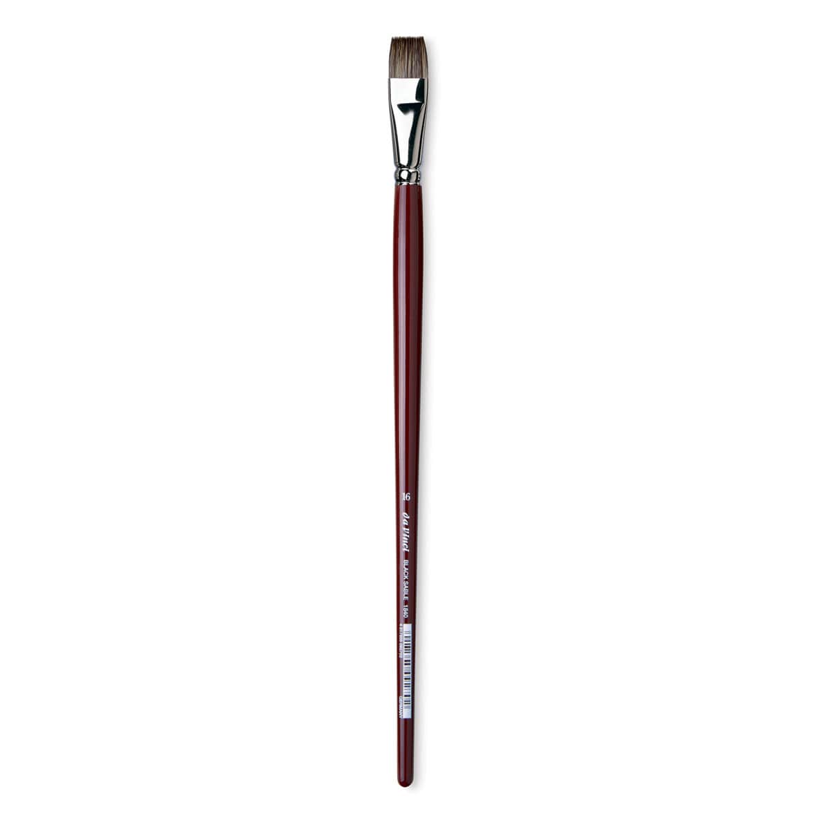 Da Vinci Black Sable Brush - Bright, Long Handle, Size 16