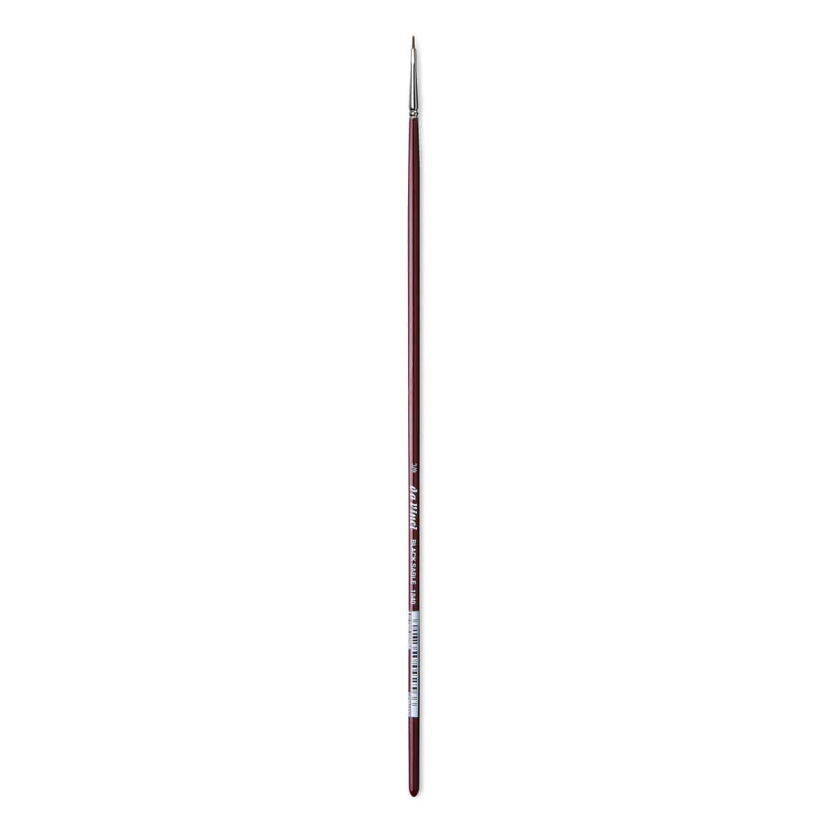 Da Vinci Black Sable Brush - Bright, Long Handle, Size 3/0