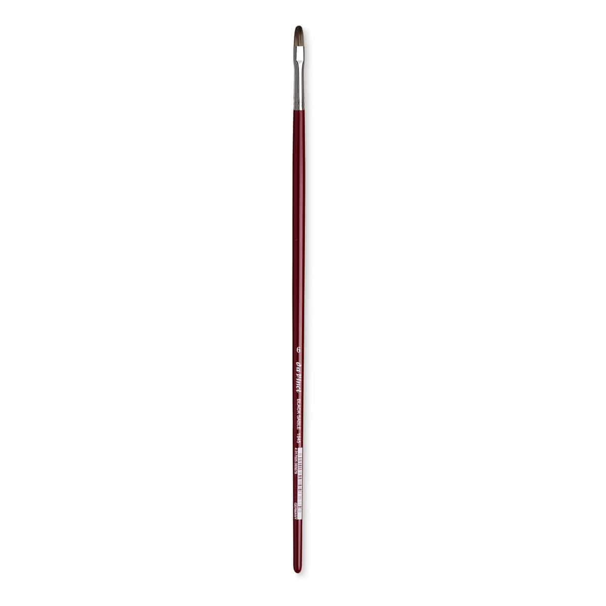 Da Vinci Black Sable Brush - Regular Filbert, Long Handle, Size 6