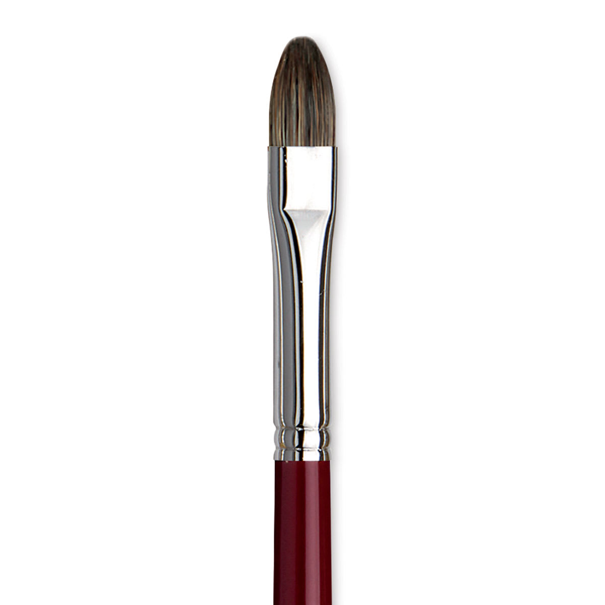 Da Vinci Black Sable Brush - Regular Filbert, Long Handle, Size 8 close up