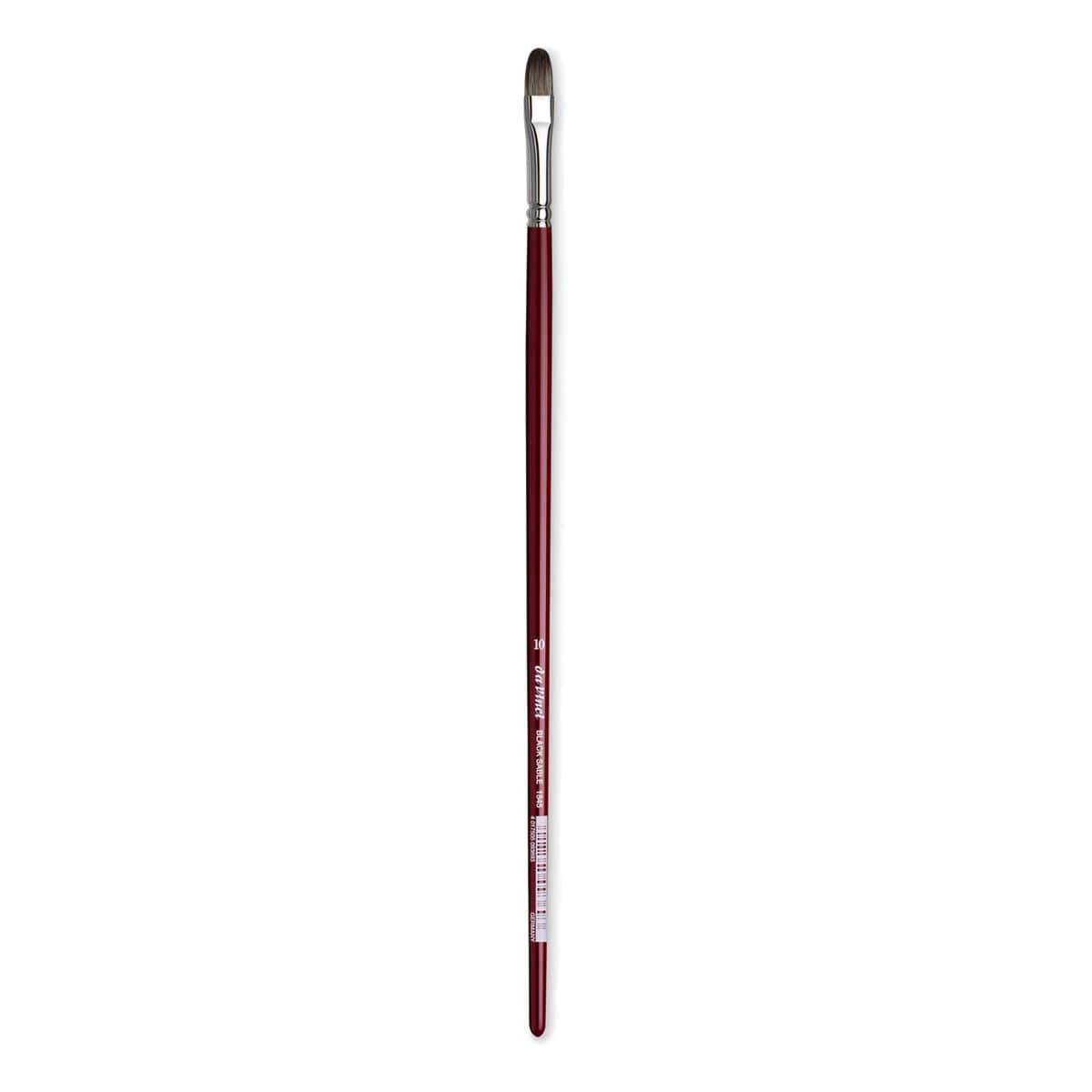 Da Vinci Black Sable Brush - Regular Filbert, Long Handle, Size 10
