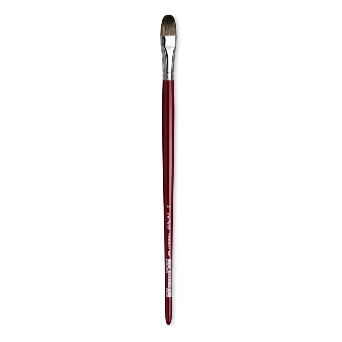 Da Vinci Black Sable Brush - Regular Filbert, Long Handle, Size 16