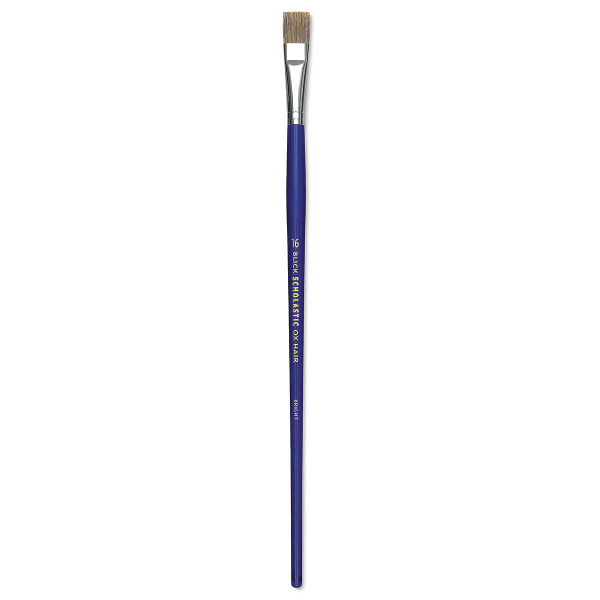 Blick Scholastic Ox Hair Brush - Bright, Long Handle, Size 16
