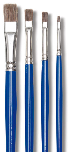 Blick Scholastic Ox Hair Brushes - 4 Bright Brushes shown upright
