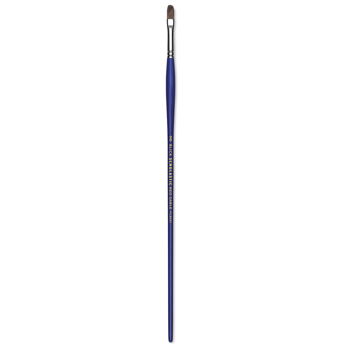 Blick Scholastic Red Sable Brush - Filbert, Long Handle, Size 8