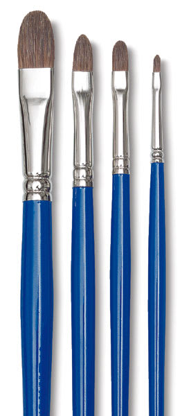 Blick Scholastic Red Sable Brushes - Filberts, Long Handle