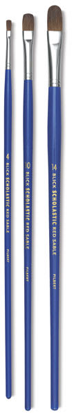 Blick Scholastic Red Sable Brushes - Filberts, Long Handle