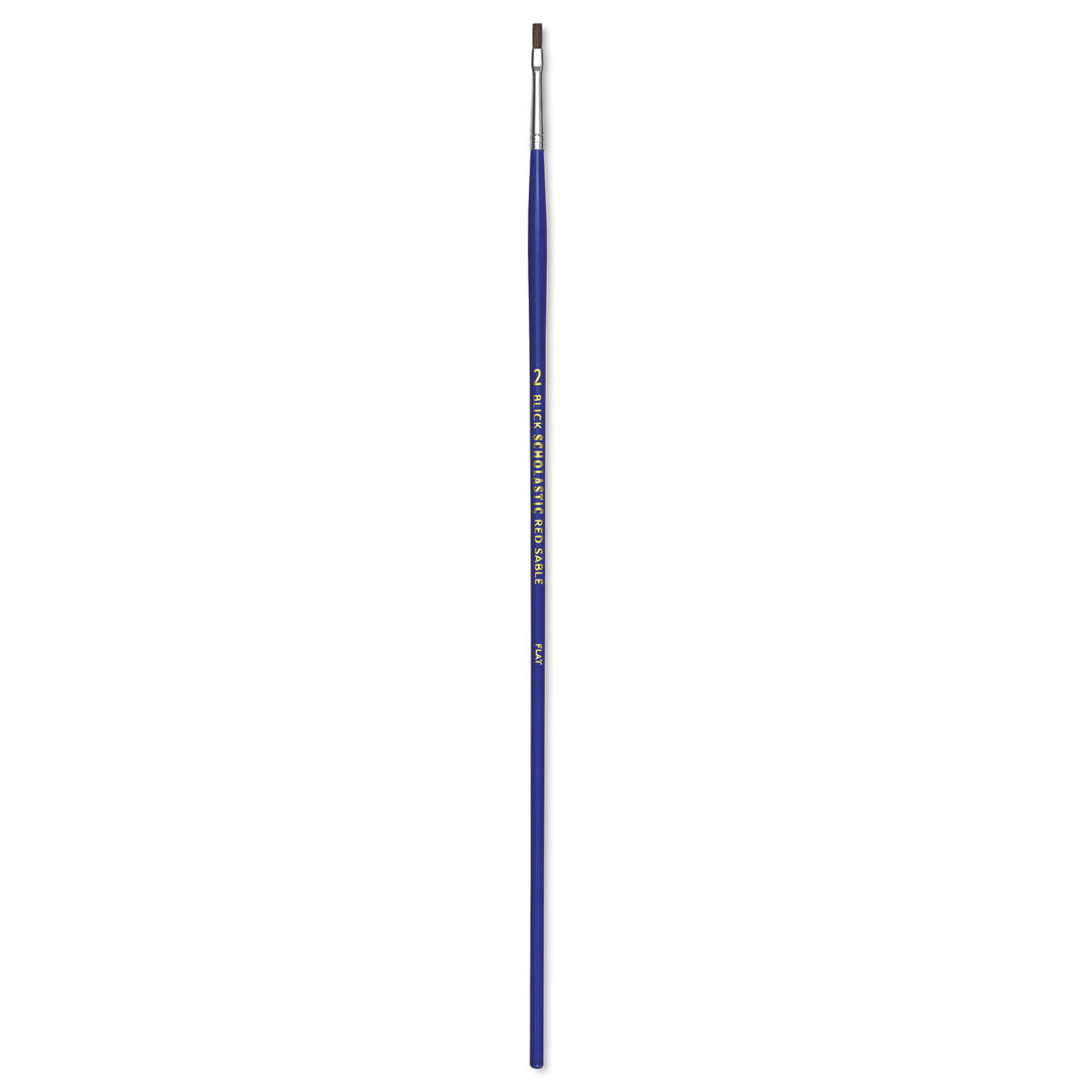 Blick Scholastic Red Sable Brush - Flat, Long Handle, Size 2