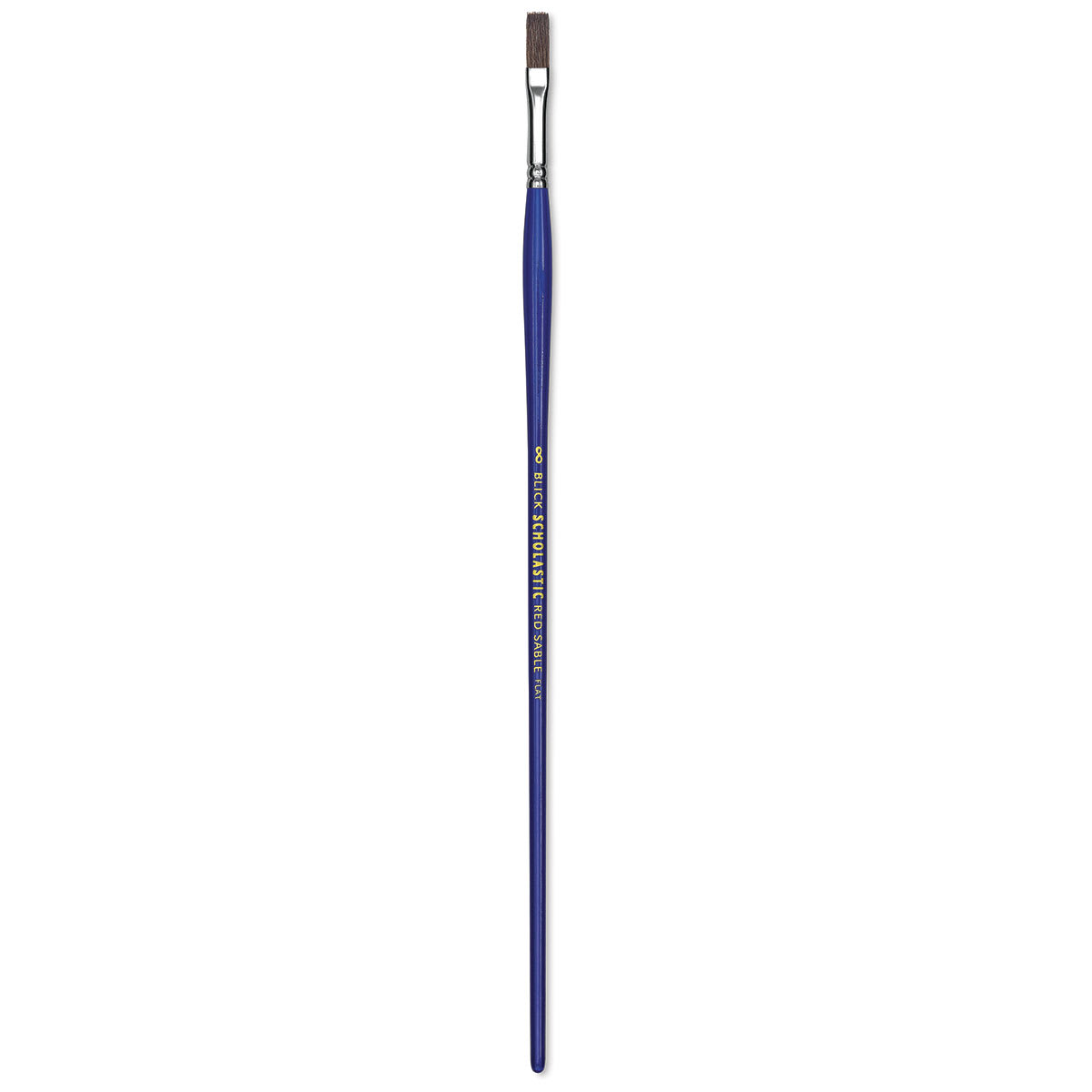 Blick Scholastic Red Sable Brush - Flat, Long Handle, Size 8