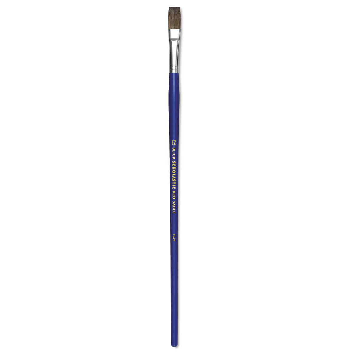 Blick Scholastic Red Sable Brush - Flat, Long Handle, Size 12