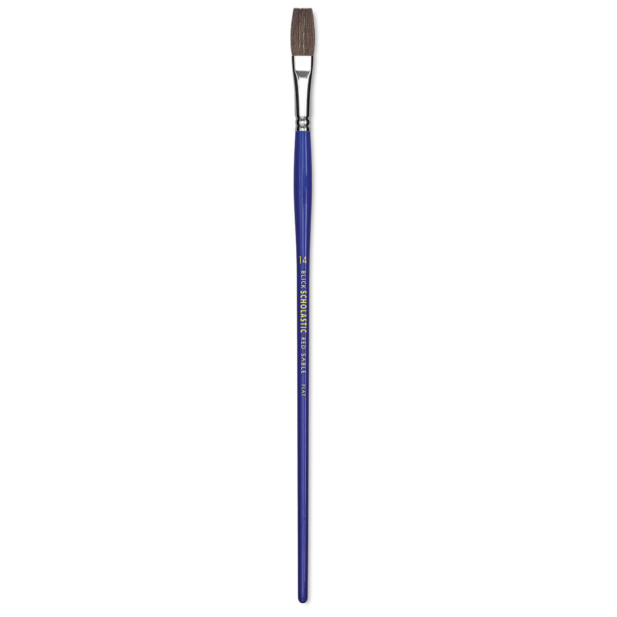 Blick Scholastic Red Sable Brush - Flat, Long Handle, Size 14