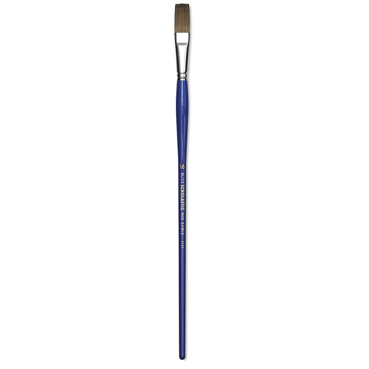 Blick Scholastic Red Sable Brush - Flat, Long Handle, Size 16