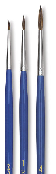 Blick Scholastic Red Sable Brushes - Rounds, Set of 3, Long Handle