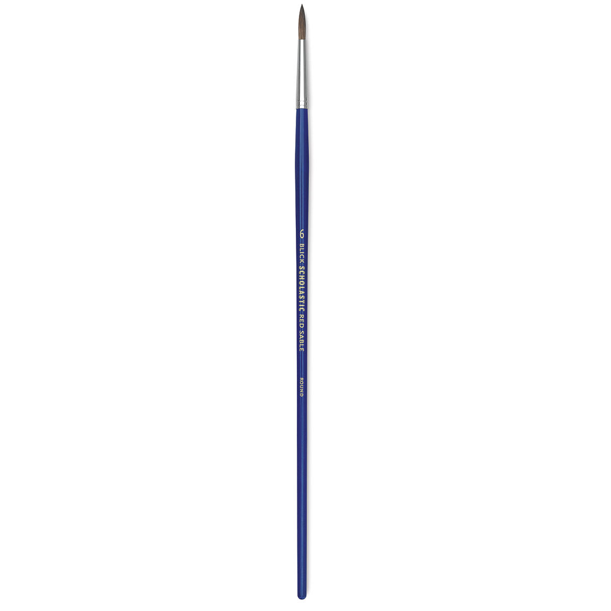 Blick Scholastic Red Sable Brush - Round, Long Handle, Size 6