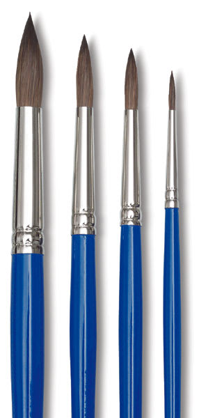 Blick Scholastic Red Sable Brushes - Rounds, Long Handle