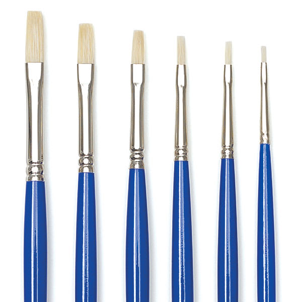 Scholastic White Bristle Brushes - Flat Set of 6