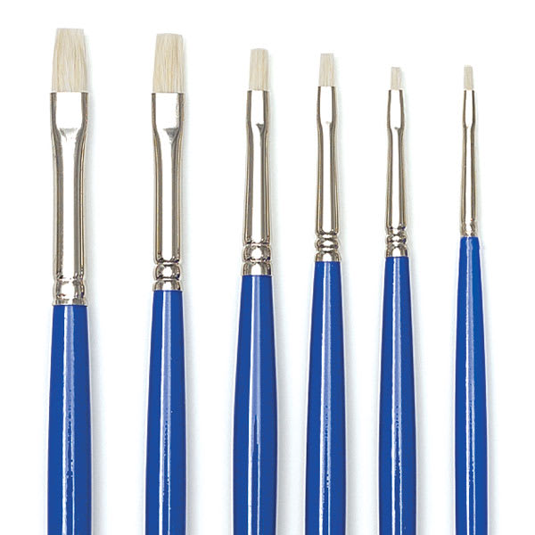 Scholastic White Bristle Brushes - Bright Set of 6