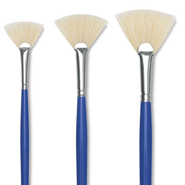 Scholastic White Bristle Fan Brushes - Assorted Sizes