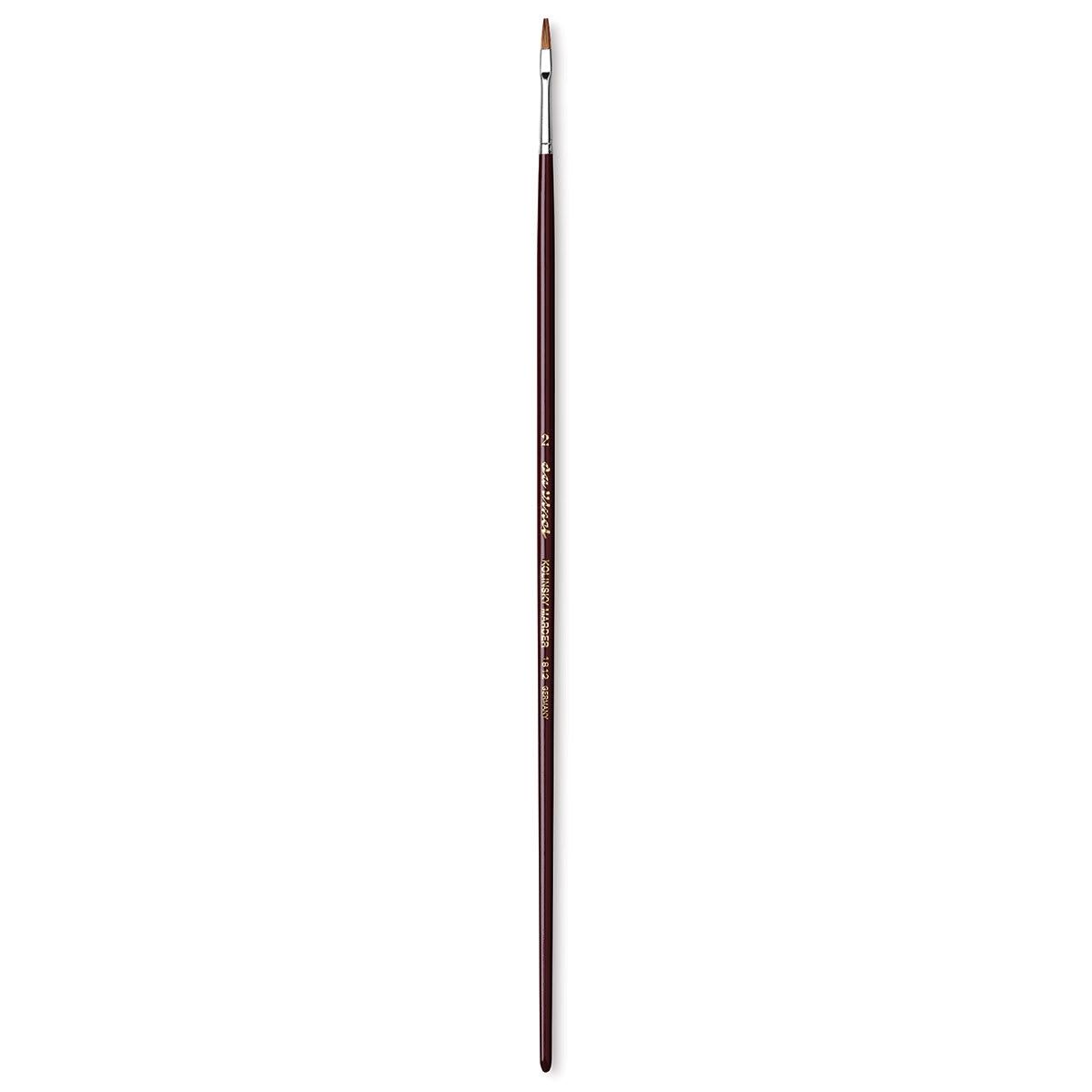 Da Vinci Kolinsky Red Sable Oil Brush - Flat, Long Handle, Size 2