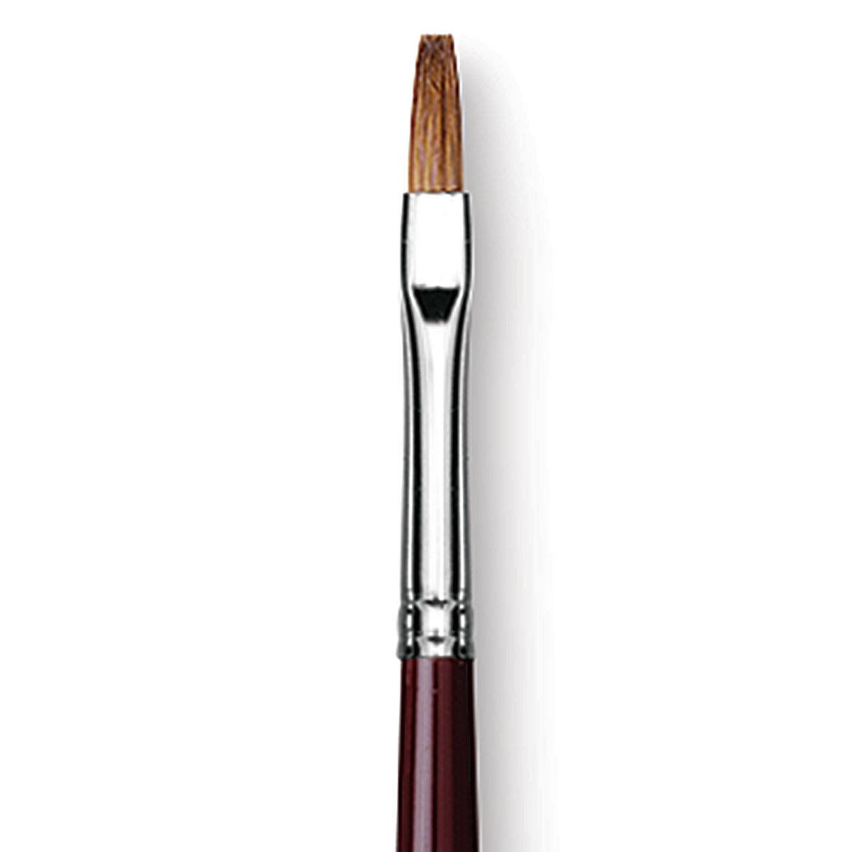 Da Vinci Kolinsky Red Sable Oil Brush - Flat, Long Handle, Size 4 (close-up)