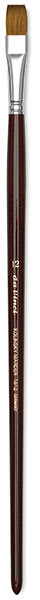 Da Vinci Kolinsky Red Sable Oil Brushes - Flat Brush shown upright