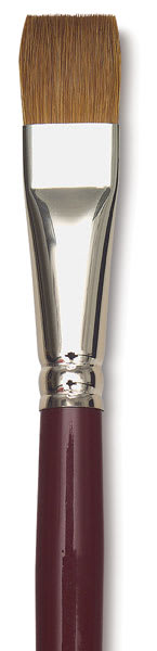 Da Vinci Kolinsky Red Sable Oil Brushes - Closeup of Flat Brush
