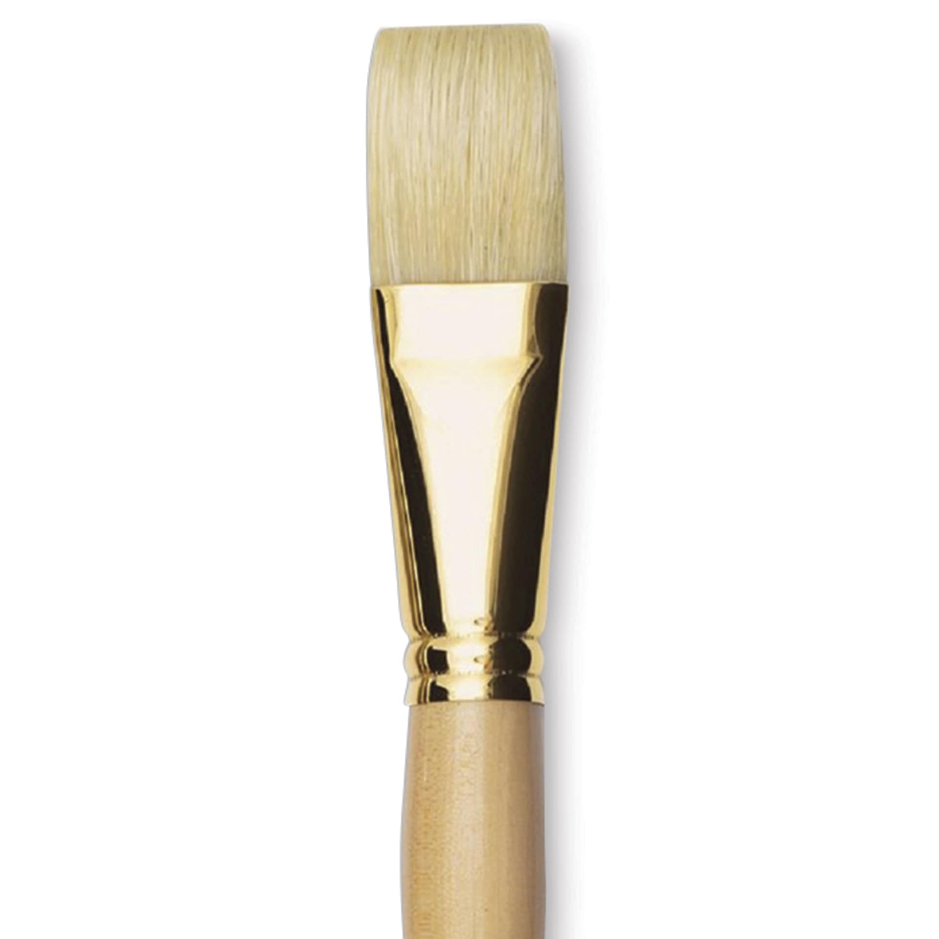 Raphaël D'Artigny Interlocked White Bristle Brush - Flat, Long Handle, Size 26