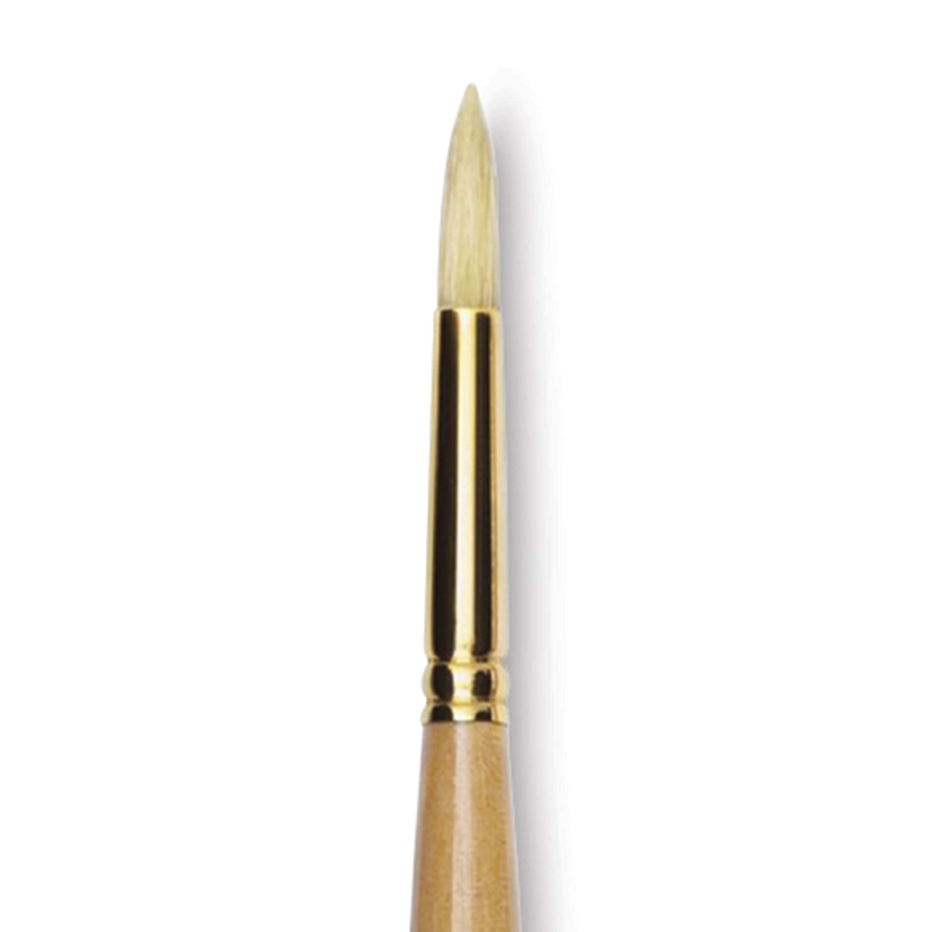 Raphaël D'Artigny Interlocked White Bristle Brush - Round, Long Handle, Size 10