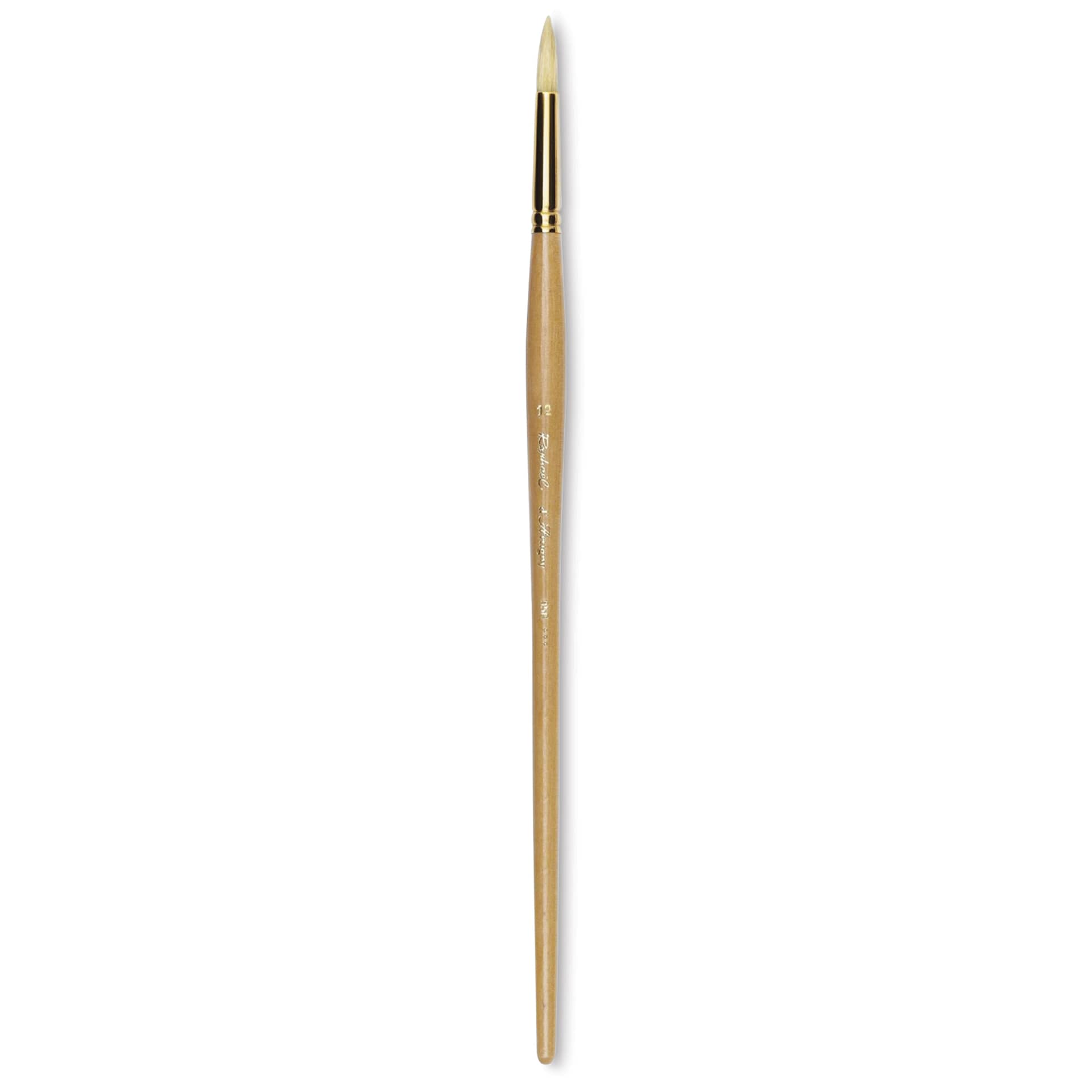 Raphaël D'Artigny Interlocked White Bristle Brush - Round, Long Handle, Size 12