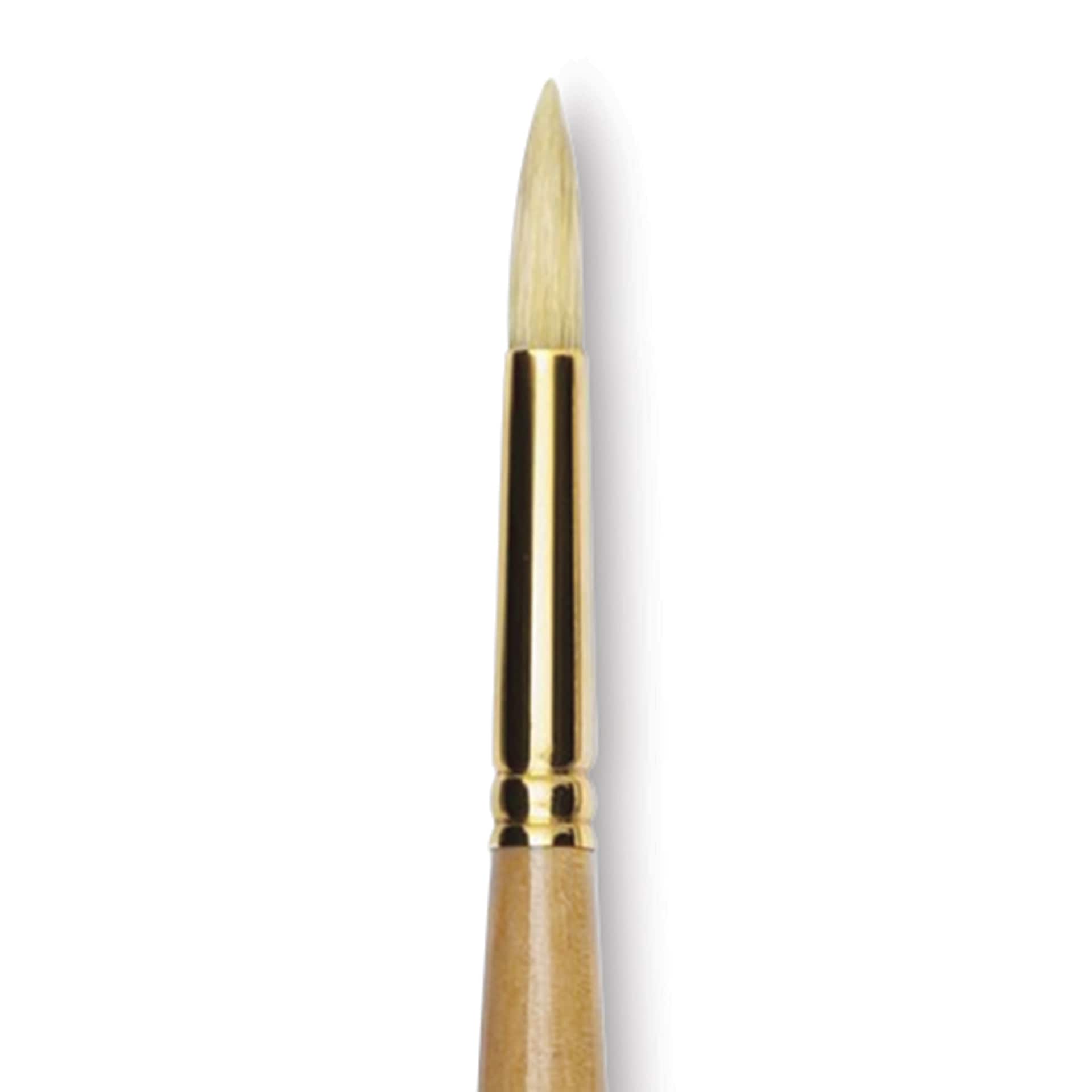 Raphaël D'Artigny Interlocked White Bristle Brush - Round, Long Handle, Size 14