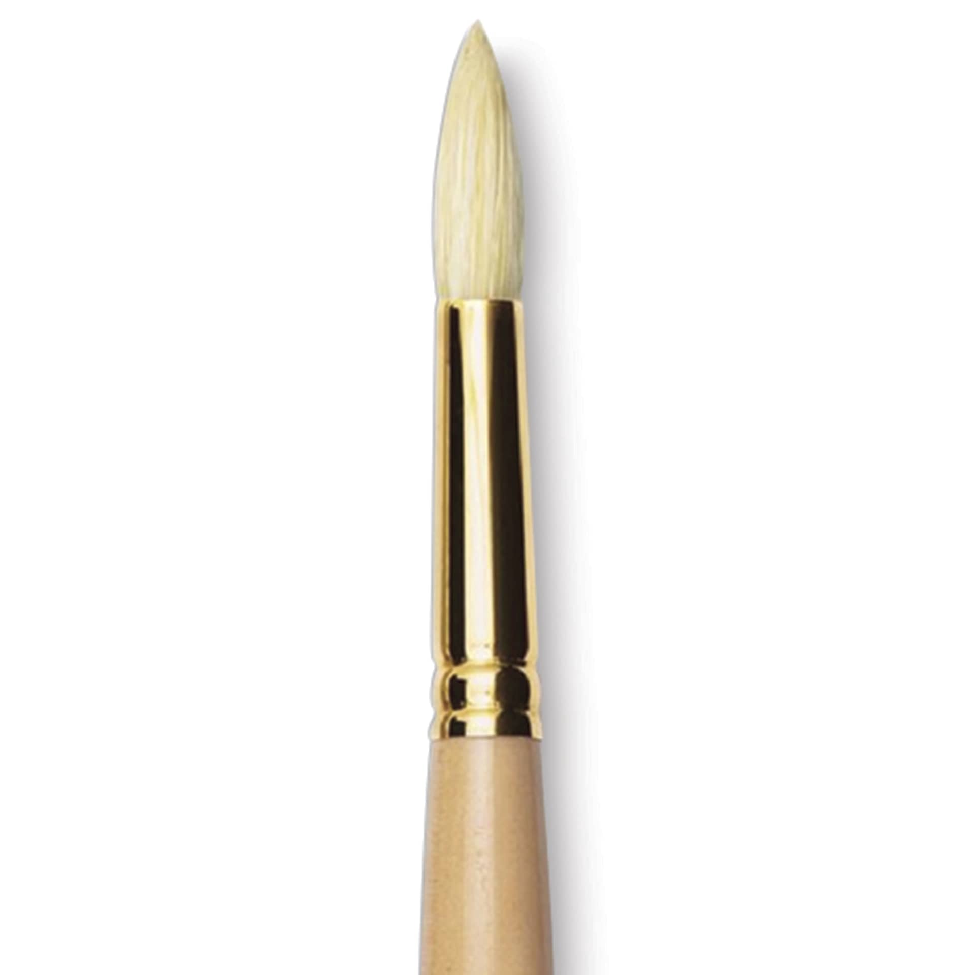 Raphaël D'Artigny Interlocked White Bristle Brush - Round, Long Handle, Size 16