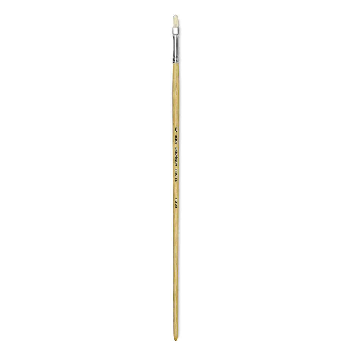 Blick Academic Bristle Brushes - Long handled Filbert Brush shown upright
