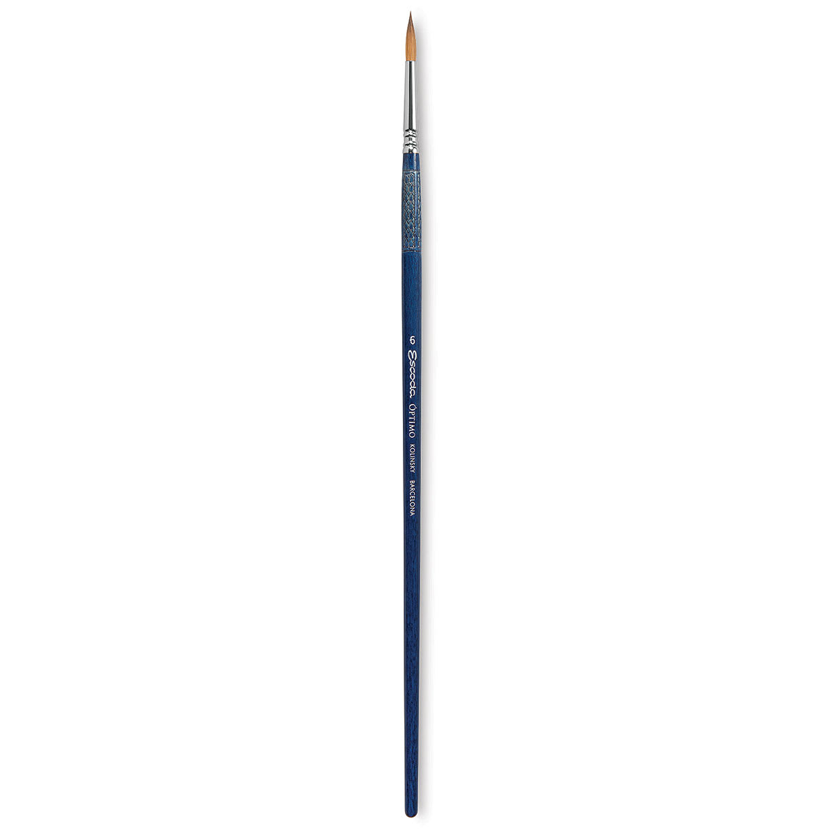 Escoda Optimo Kolinsky Sable Brush - Pointed Round, Long Handle, Size 6