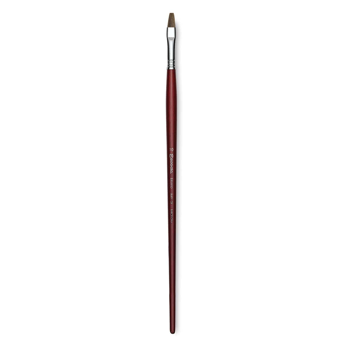 Escoda Bravo Light Ox Hair Brush - Bright, Long Handle, Size 10