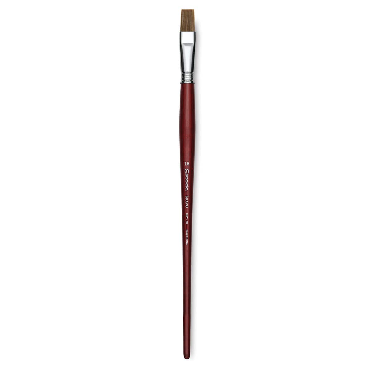 Escoda Bravo Light Ox Hair Brush - Bright, Long Handle, Size 16