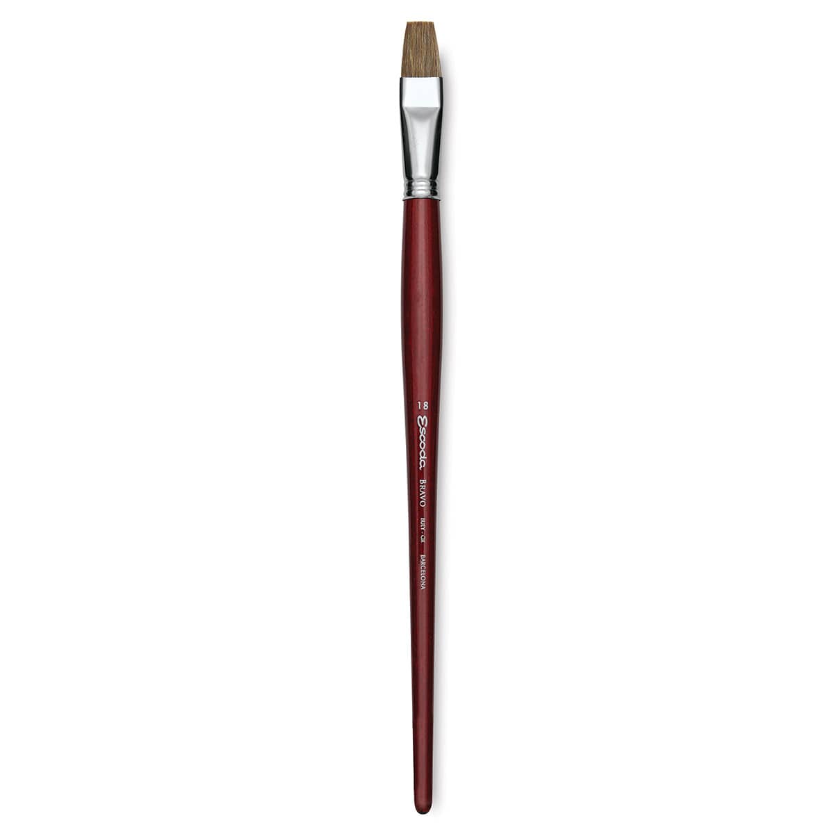Escoda Bravo Light Ox Hair Brush - Bright, Long Handle, Size 18