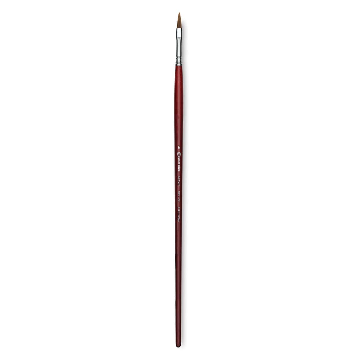 Escoda Bravo Light Ox Hair Brush - Long Filbert, Long Handle, Size 6